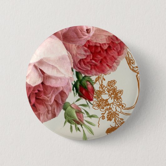 Blenheim-Rose - Sommerhimmel Button (Vorderseite)