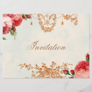 Blenheim-Rose - Sommerhimmel-Landschaft Einladung