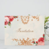 Blenheim Rose - Summer Sky Landschaft Einladung (Stehend Vorderseite)