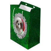 Blenheim Santa Cavalier Spaniel Gift Bag  Mittlere Geschenktüte (Rückseite Schrägansicht)