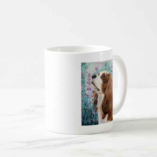 Blenheim unbekümmerter Königcharles Spaniel Kaffeetasse (VorderseiteRechts)