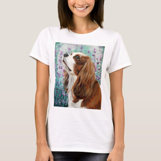 Blenheim unbekümmerter Königcharles Spaniel T-Shirt (Vorderseite)