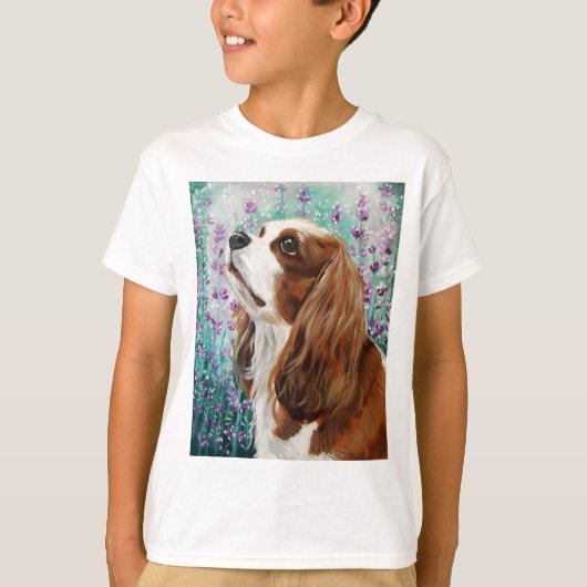 Blenheim unbekümmerter Königcharles Spaniel T-Shirt (Vorderseite)