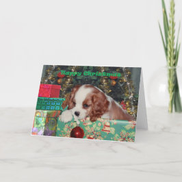 Blenheim Weihnachtswelpe Feiertagskarte