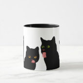 Blep! Schwarze Katzen, die Windows lecken Tasse (Zentrum)