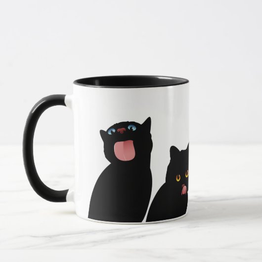 Blep! Schwarze Katzen, die Windows lecken Tasse (Links)