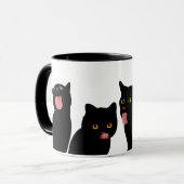 Blep! Schwarze Katzen, die Windows lecken Tasse (Vorderseite Links)