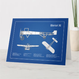 Bleriot XI - Flugzeugkonzeption Zeichnend Pläne AB Dankeskarte