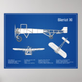 Bleriot XI - Flugzeugkonzeption Zeichnend Pläne AB Poster (Vorne)