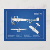 Bleriot XI - Flugzeugkonzeption Zeichnend Pläne AB Postkarte (Vorderseite)