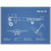 Bleriot XI - Flugzeugkonzeption Zeichnend Pläne AD Aufkleber (Vorderseite)
