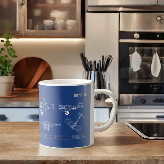 Bleriot XI - Flugzeugkonzeption Zeichnend Pläne AD Kaffeetasse
