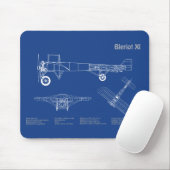 Bleriot XI - Flugzeugkonzeption Zeichnend Pläne AD Mousepad (Mit Mouse)