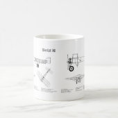 Bleriot XI - Flugzeugkonzeption Zeichnend Pläne BD Kaffeetasse (Mittel)