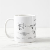Bleriot XI - Flugzeugkonzeption Zeichnend Pläne BD Kaffeetasse (Links)