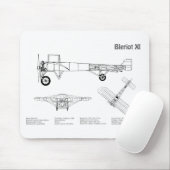 Bleriot XI - Flugzeugkonzeption Zeichnend Pläne BD Mousepad (Mit Mouse)
