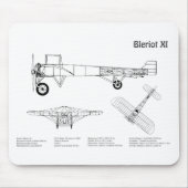 Bleriot XI - Flugzeugkonzeption Zeichnend Pläne BD Mousepad (Vorne)