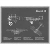 Bleriot XI - Flugzeugkonzeption Zeichnend Pläne PD Aufkleber (Vorderseite)