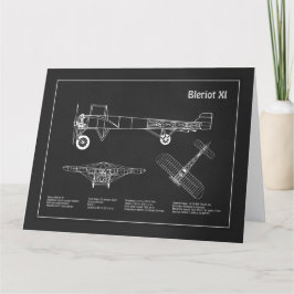 Bleriot XI - Flugzeugkonzeption Zeichnend Pläne PD Dankeskarte