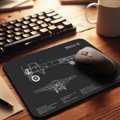 Bleriot XI - Flugzeugkonzeption Zeichnend Pläne PD Mousepad