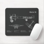 Bleriot XI - Flugzeugkonzeption Zeichnend Pläne PD Mousepad (Mit Mouse)