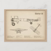 Bleriot XI - Flugzeugkonzeption Zeichnend Pläne SD Postkarte (Vorderseite)