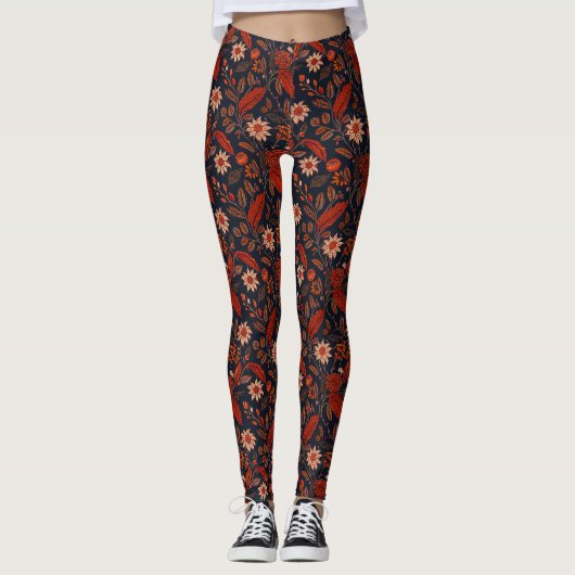 Blerta 3 - Blumenmuster Leggings (Vorderseite)