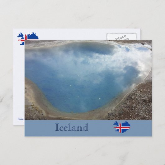 Blesi Hot Spring, Haukadalur, Island Postkarte (Vorne/Hinten)