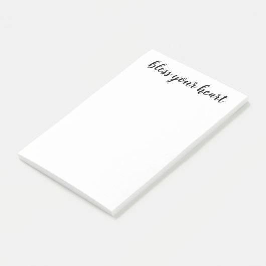 Bless Dein Herz-Schwarz-Script Post-it Klebezettel (angewinkelt)