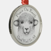 Bless Ewe Ornament - Romney Lamb Aus Metall (Rechts)