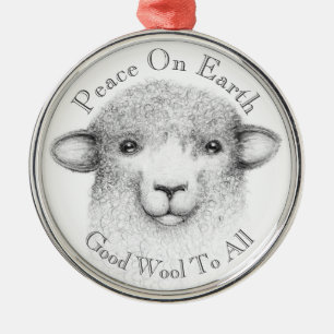 Bless Ewe Ornament - Romney Lamb Aus Metall