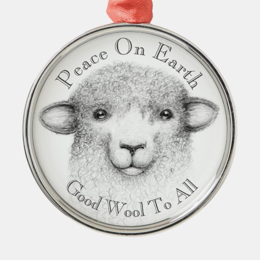 Bless Ewe Ornament - Romney Lamb Aus Metall (Vorne)