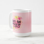 Bless meine Blüten rosa Frühlingsblumen Kaffeetasse (Vorderseite Links)