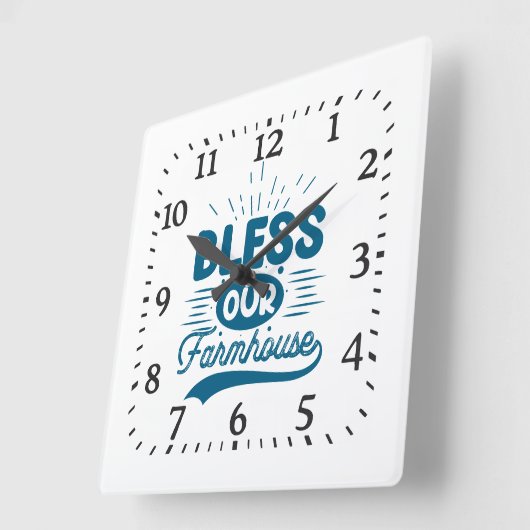 Bless our Farmhouse Quadratische Wanduhr (Winkel)