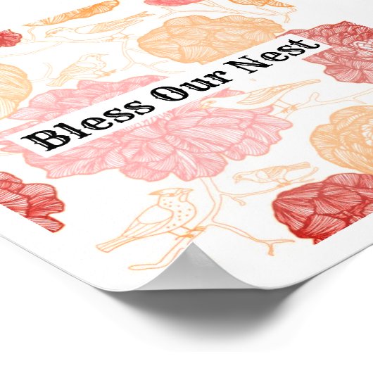 Bless Our Nest Bird Wall Art Wohngestaltung Poster (Ecke)