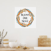 Bless Our Nest Boho Feathers Poster (Küche)