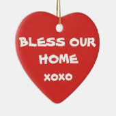 Bless Our Zuhause Simple Script Niedlich Weihnacht Keramik Ornament (Rechts)
