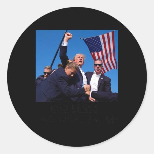 Bless Präsident Trump Runder Aufkleber (Vorderseite)