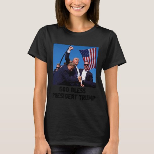 Bless Präsident Trump T-Shirt (Vorderseite)