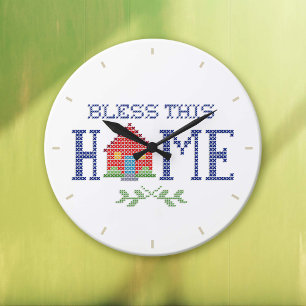 Bless This Home Clock Große Wanduhr