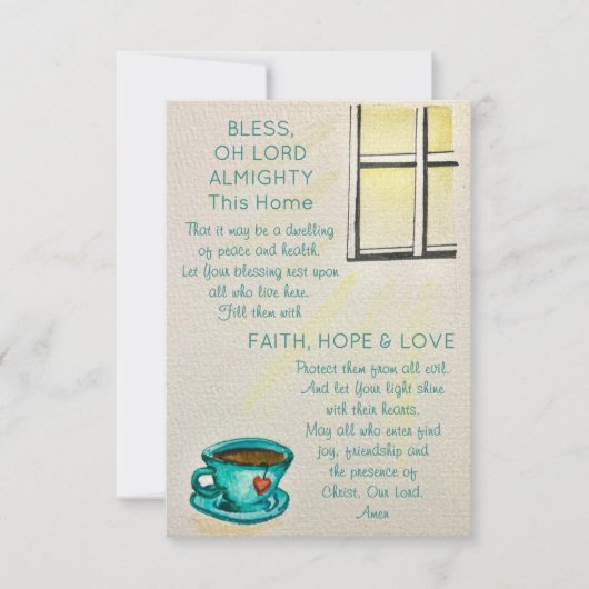 Bless This Home – Prayer Card - Note Card Einladung (Vorderseite)