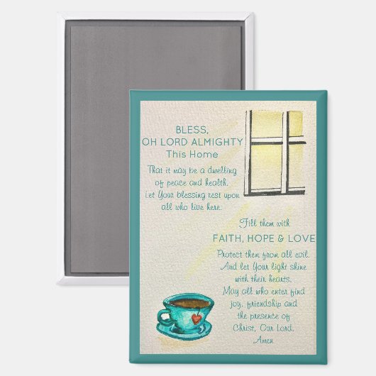 Bless This Home – Prayer Magnet (Vorderseite/Rückseite)