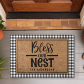 Bless unser Nestbauernhof Kariert Burlap Doormat Fußmatte