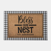 Bless unser Nestbauernhof Kariert Burlap Doormat Fußmatte (Vorderseite)