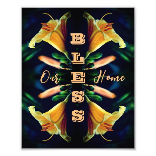 Bless unsere Zuhause Lily Blume Abstrakt 8x10 Fotodruck (Vorne)