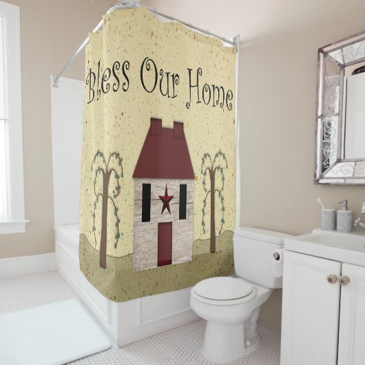 Bless unseren Zuhause-Duschvorhang Duschvorhang (Beispiel)