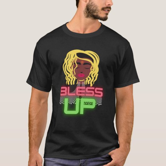 Bless Up Queen Melanin African American Classy Wo T-Shirt (Vorderseite)