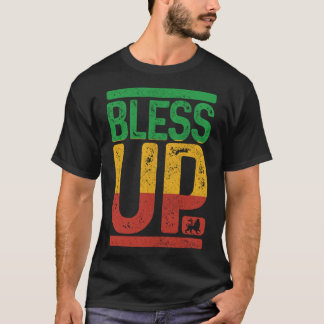 Bless up Reggae Music Rastafari Löwe Judah Rast T-Shirt