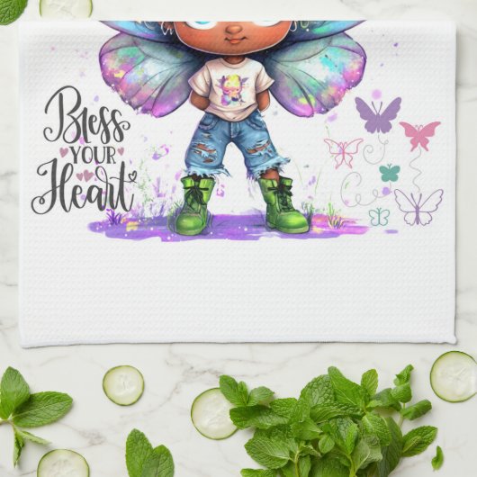 Bless Your Heart Lil' Fairy Kitchen Handtücher (Gefaltet)