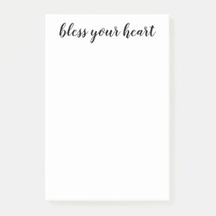Bless Your Heart Schwarze Schrift Post-it Klebezettel
